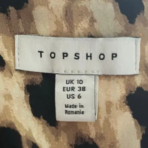 Topshop  Leopard Print Women's 6 Tank Top Animal Print Neutral Going Out Layering - Image 3