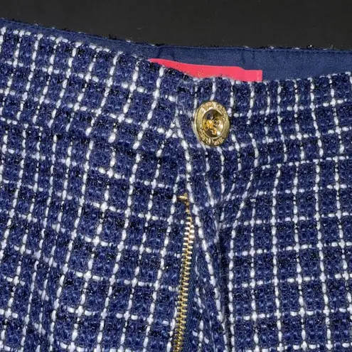 Lilly Pulitzer  Tweed Gretchen Preppy Hi Rise Short Navy Fantasy Checkerboard 12 - Image 9
