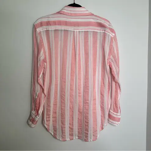 Lemlem Mens Doro Shirt in Light Coral Stripe