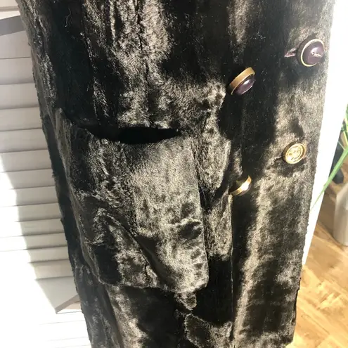 Hens & Kelly vintage 70s Jackie O Peacoat Faux Fur Double