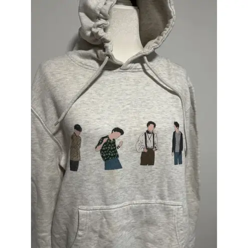 Lane Seven Timothee Chalamet Sweatshirt Cream Print Pullover Women's Medium Gray