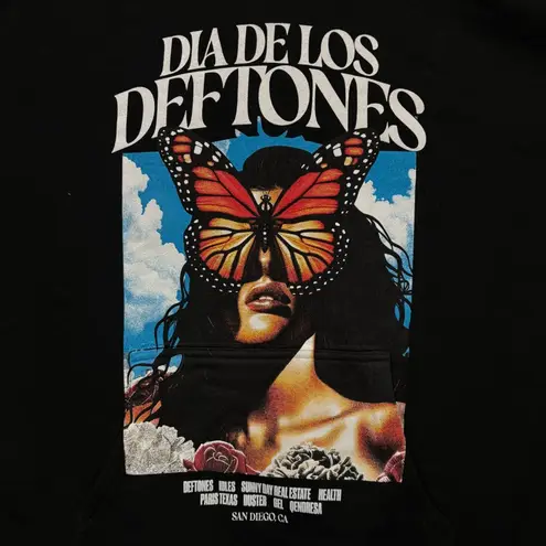 Dia De Los Deftones Nu Metal Band Oversized Hoodie Size Large