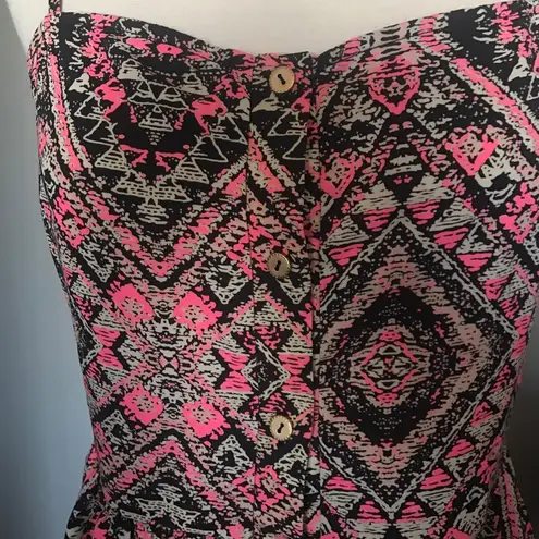 B Jewel Peplum Tribal Pattern Tank Top