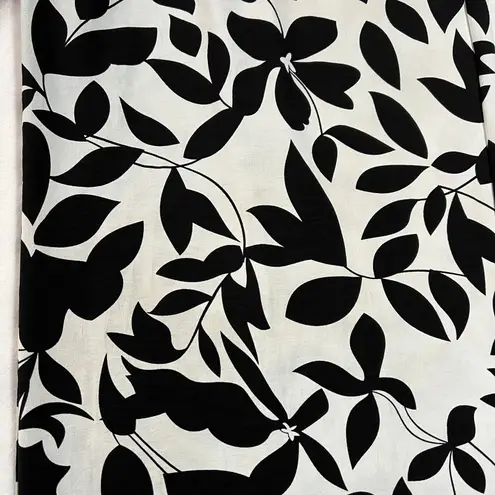 Women's High Rise Leaf Print Wide Leg Pants Size 4XL Easter Party Lightweight White