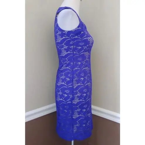 Jump Cobalt Blue Lace Beige Lined Bodycon ModCloth Party Dress Apparel Coquette