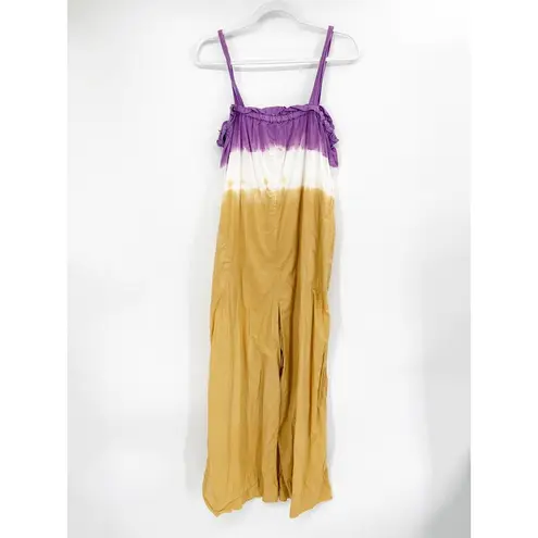SEA New York Honey Purple Zelda Sleeveless Square Neck Wide Leg Dip Dye Jumpsuit Size 10