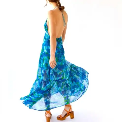 Urban Outfitters  Tallulah Floral Halter Low Back Flowy Maxi Dress