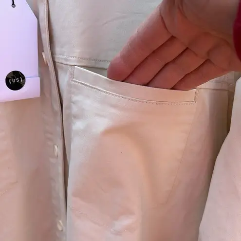 Universal Standard NWT Chill Stretch Cotton Twill Bone White Shirtdress Size 18