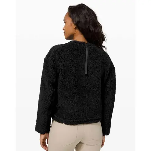 Lululemon Black Wool Whenever Crew Sherpa Sweater Size 6