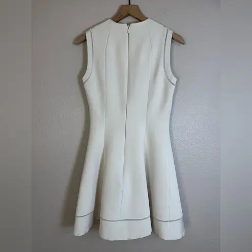Victoria Beckham Dense Rib Ajoure Flare Mini Dress White size US 10 $2,150
