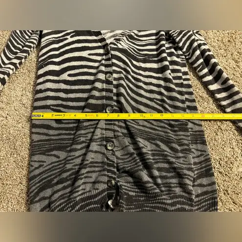 Faded Glory () Y2K Zebra Animal Print Button Cardigan: Size Small