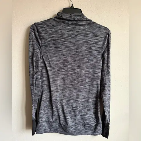 Apana Gray Heathered Fleece Lined Mock Neck Sweatshirt Womens M Athletic