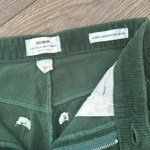 Cotton On  Size 4 forest green corduroy carpenter pants - Image 4