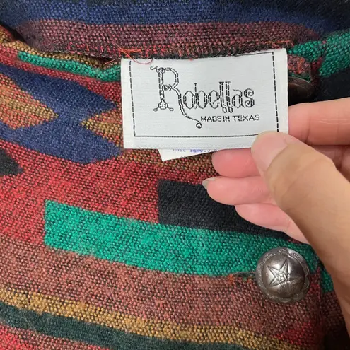 Vintage Robellas Southwestern Aztec Print Maxi Skirt With Slit Size 3/4 Red