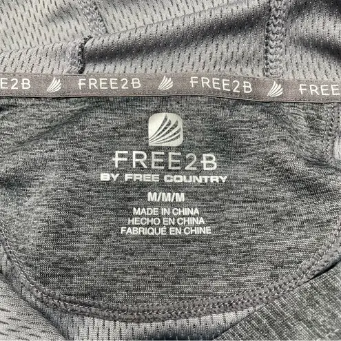 Free Country Free 2 Be By Grey Birdseye Hoodie Sweatshirt Medium