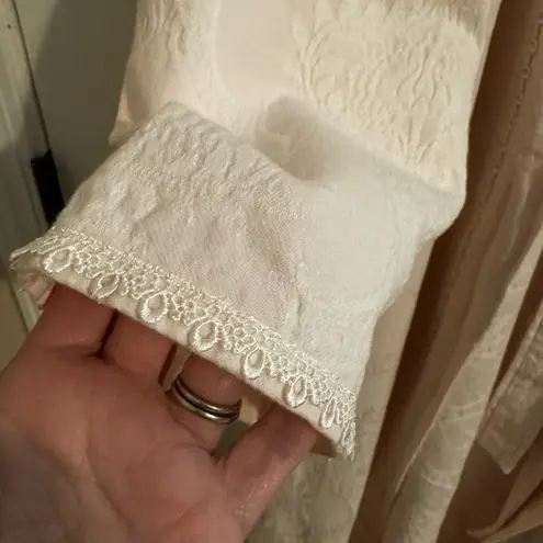 Togas Doris Bathrobe Jacquard Lace Trim Pockets Pale Pink Size XL