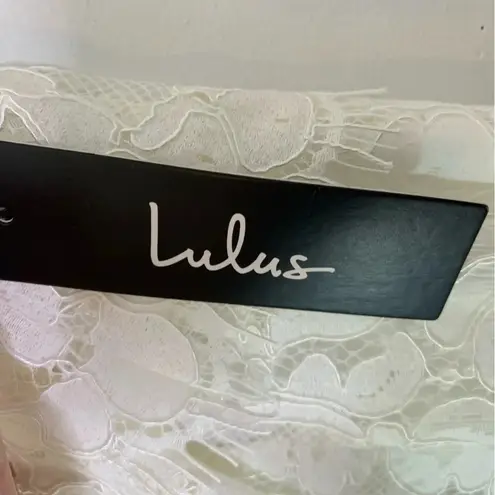 NWT Lulus Delia White Lace Strapless Midi Dress Bridal Party Size S