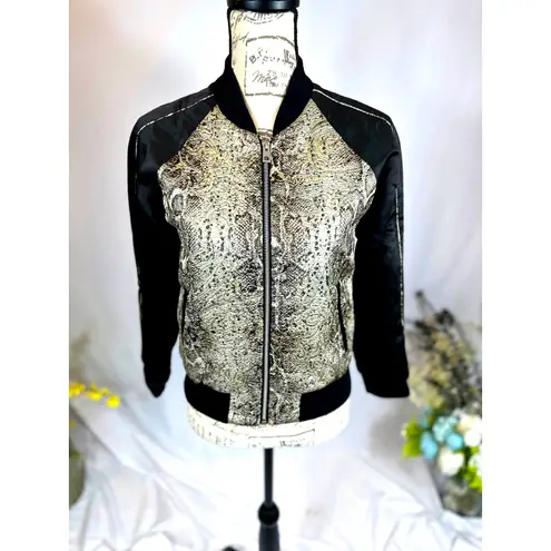 Zadig & Voltaire Billy Snake Deluxe Bomber Jacket XS fits a Small Black