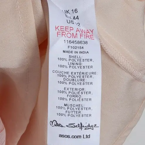 Miss Selfridge Coquette Floral Babydoll Maxi Dress Pink Ruffle Tier Size 12 Boho