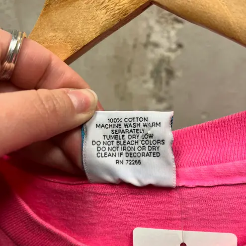 Hard Rock Cafe Hot Pink Vintage 90s Single Stitch Save The Planet T-Shirt XL OS