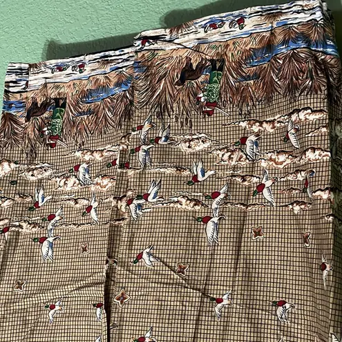 Vintage Brown Duck Hunting Patterned Wrap Skirt 90s fishingcore cottagecore Size M