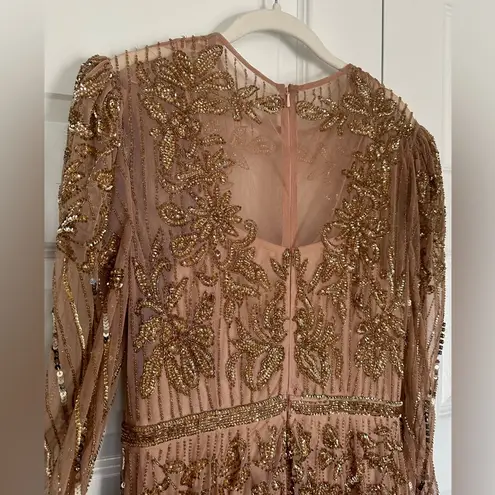 Mac Duggal Beaded Illusion Puff Sleeve Gown 93638