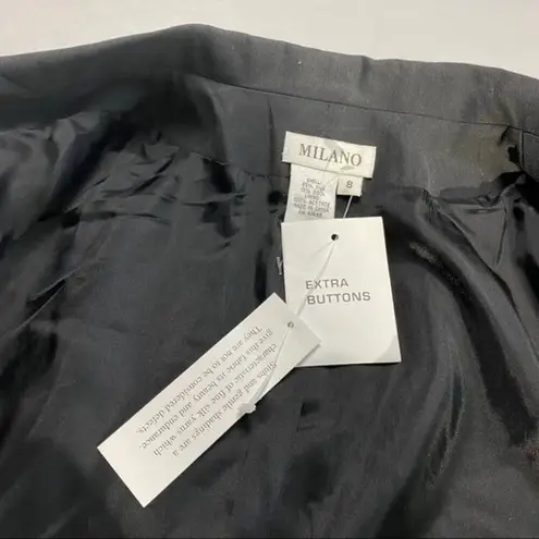 Milano Silk Wool Embroidered Blazer Black Size 8