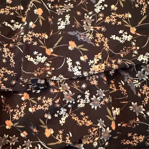 French Kiss Floral Print Mini Dress Ruffled Hem Long Sleeve Women's Size 3X