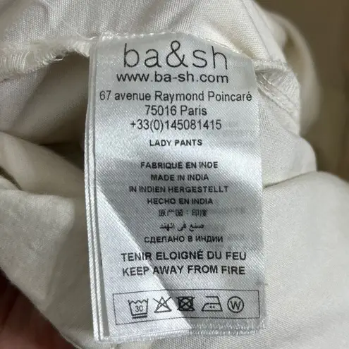 Ba&sh Stone Pants High Rise Cropped Paperbag Ecru Cotton Womens Size S Flawed