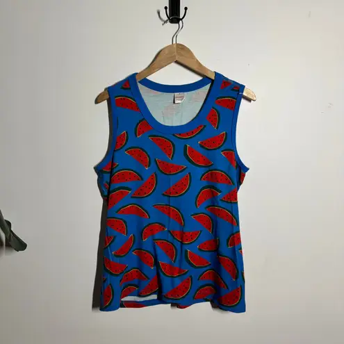 Hanna Andersson Tank John PJ Set Women XL Summer Sweet Equator Blue Watermelon