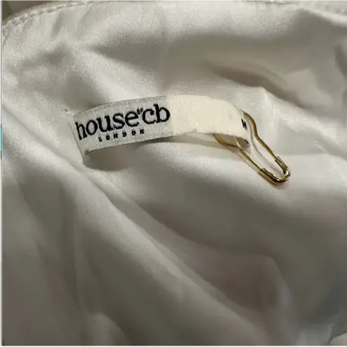 House Of CB  ‘Grace’ Embellished Velvet White Mini Dress Medium M