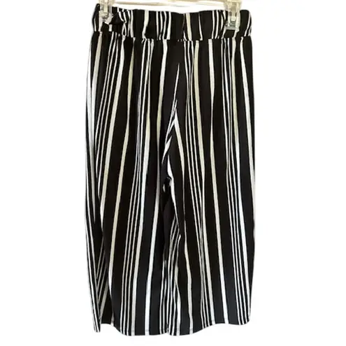 French Laundry Black & White Striped Cropped Culottes – Size Small