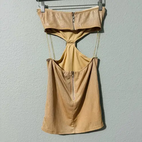 Hot & Delicious Women Diamond Sparkly Sexy Cutout Mini Dress Size S