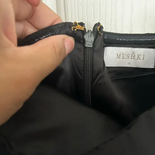 Meshki Black Strapless Cocktail Dress