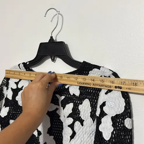 Caribbean Queen black mesh embroidered rose detailed top