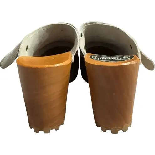 Handmade Swed2walk Stockholm Vegetable Leather Clogs Swedish Wooden Slip On Mules 38 7.5