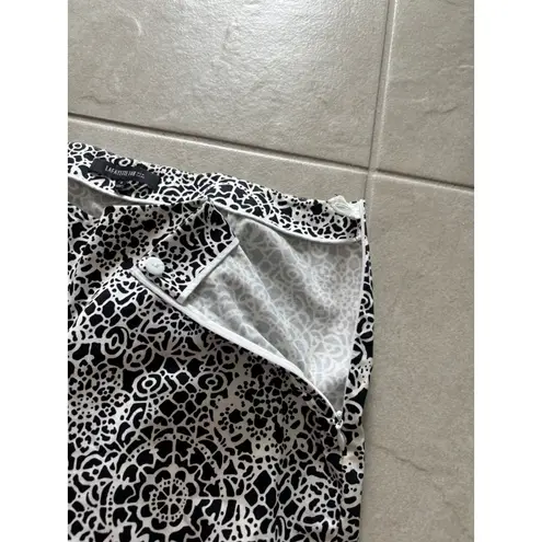 Lafayette 148 Stanton Pants Womens 6 Black White Cotton Blend Ankle Career