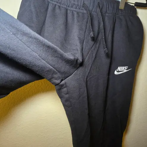 Nike  Jogger Womens Medium black Embroidered Swoosh Fleece Straight Leg