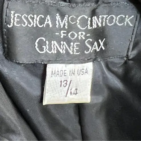 Gunne Sax Jessica McClintock for Size 13/14 Sleeveless Prom Black & Gold Dress