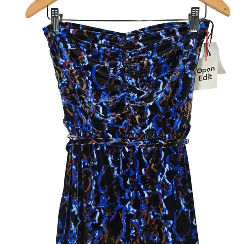 Open Edit Velour Strapless Jumpsuit S NWT