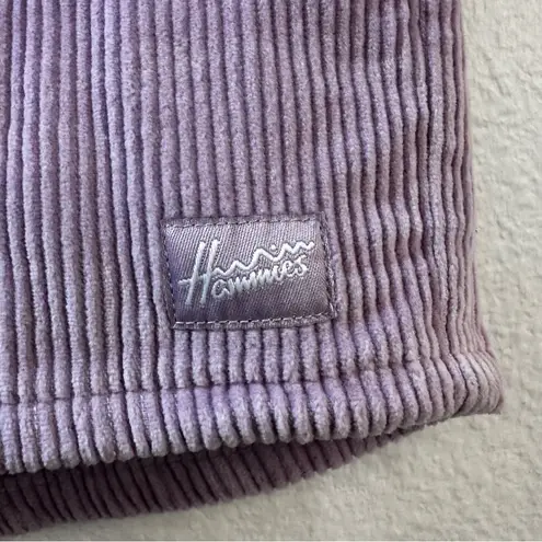 Hammies Women's High Waisted Elastic Waist Lavender Corduroy Shorts Size 26 Purple