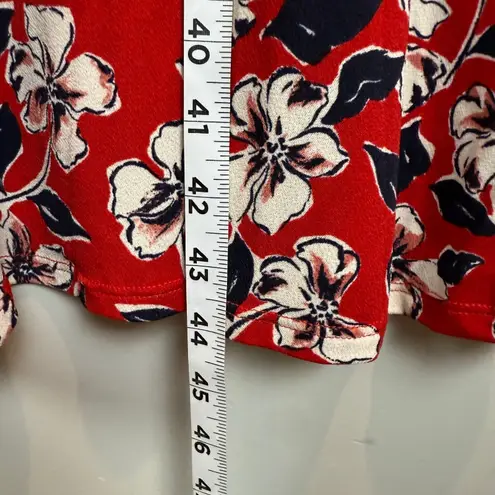 Leota Dress Women's 5X Red Floral Faux Wrap Surplice Neck Cottagecore Prairie