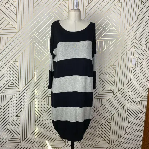 ATM Anthony Thomas Melillo Rugby Stripe Sweater Dress in Black & Gray Size US S