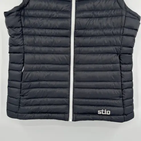 Stio Womens Small Down Puffer Vest Sleeveless Full Zip Quilted Gray Lightweight