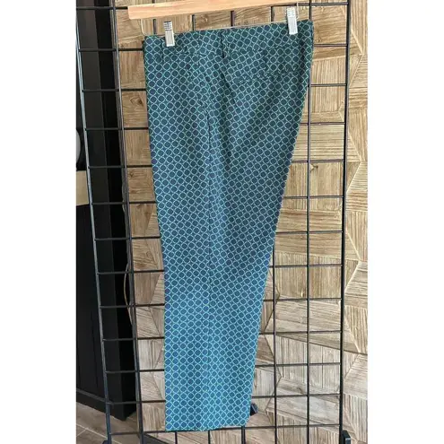 Kenar Womens Pants Size 8 Green Navy Crop Tapered Slacks Career