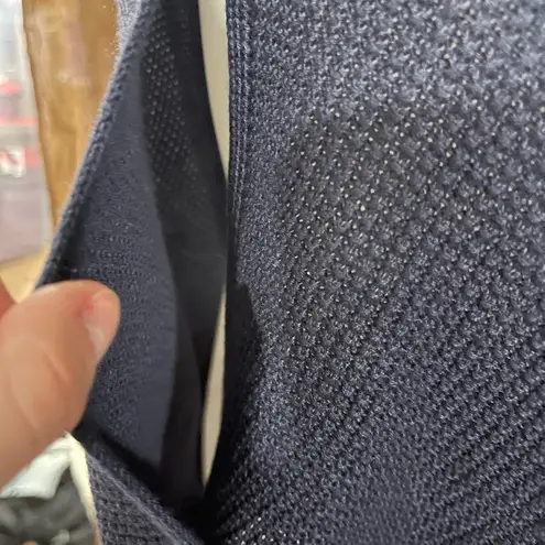 New York & Company Low Cut Knit Navy Sweater Size Medium Blue