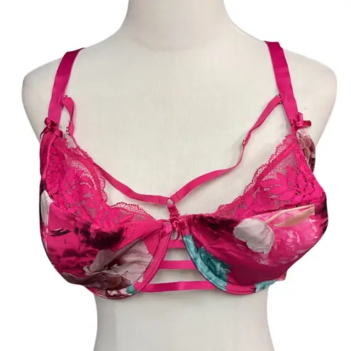Cacique Women's Print Lightly Lined French Balconette Bra Floral Fantasy Sz 40DD