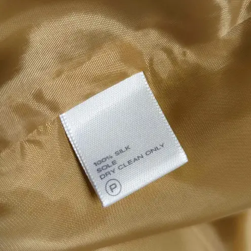 lafayette 148 Gold Brocade Fringe Silk Skirt Woman's Size 6 Knee Length Gold