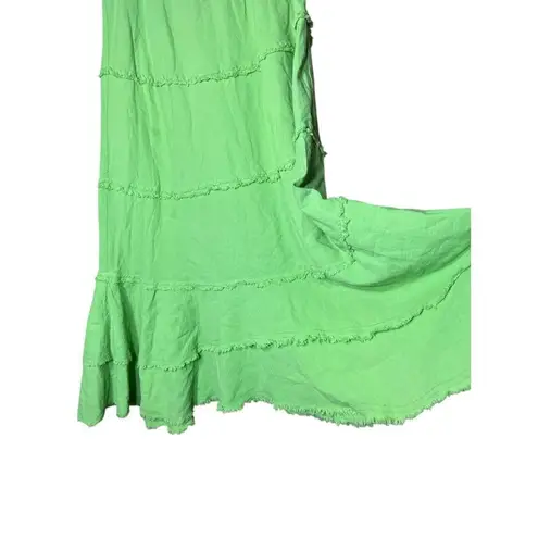 Soft Surroundings Green Tiered Maxi Skirt Size S
