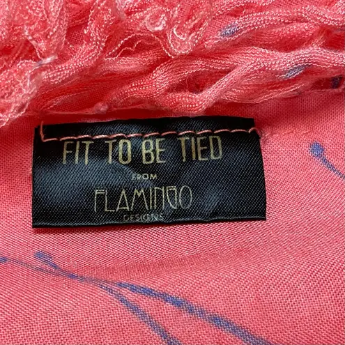 Splatter Paint Scarf Pink Fringe Eclectic Square Art to Wear Funky Colorful